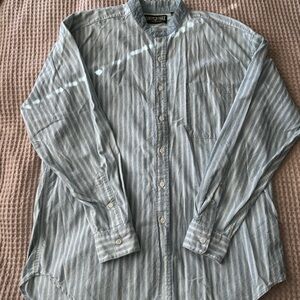 American Eagle Outfitters Blue and White Striped Shirt 90s